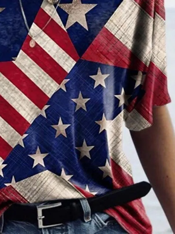 American Flag V-Neck T-Shirt