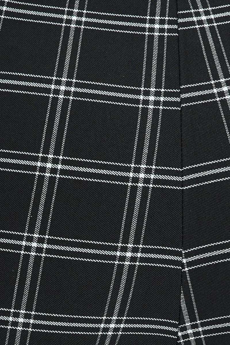 Black Check Leggings High Rise