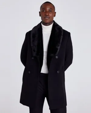 Black Fur Collar Epsom