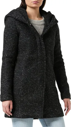 Black Ladies Onlsedona Boucle Wool Coat OTW Noos - ONLY