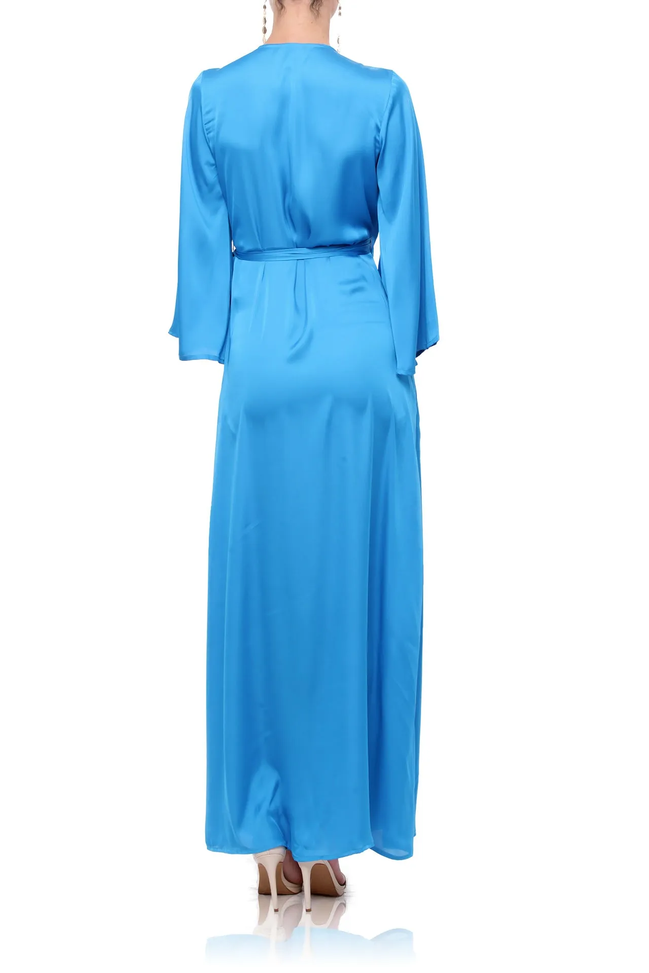 Blue Maxi Wrap Dress