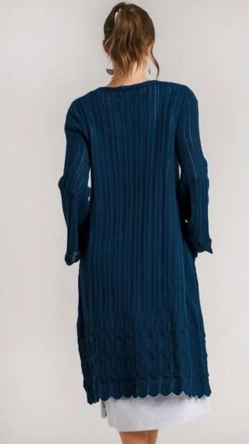BNS Scallop Hem Sweater Cardigan