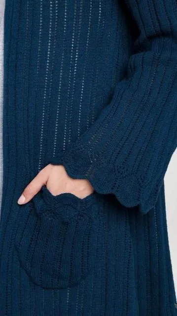 BNS Scallop Hem Sweater Cardigan