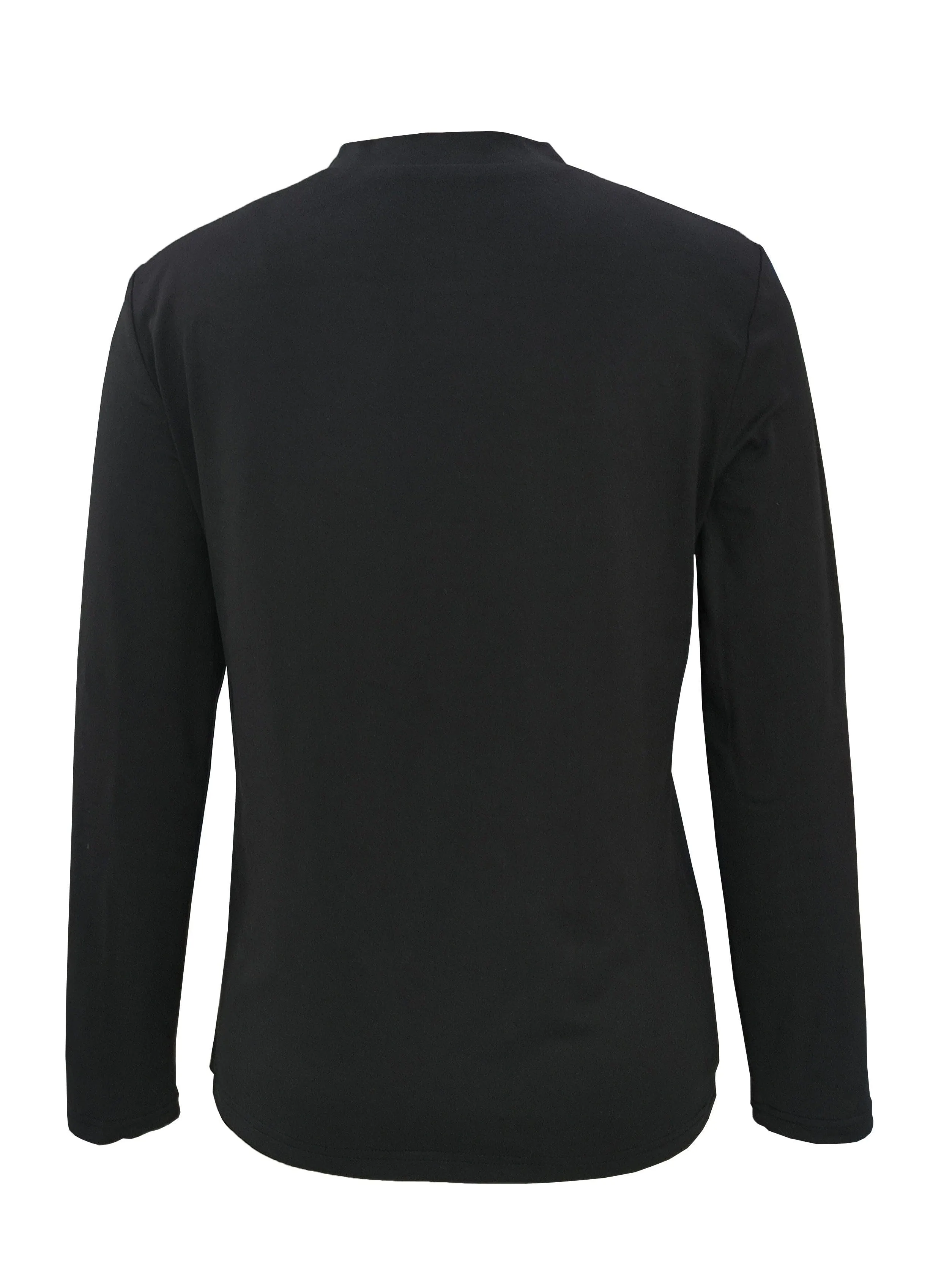 Casual Solid Stylish Button Asymmetrical Neck Long Sleeve Blouse