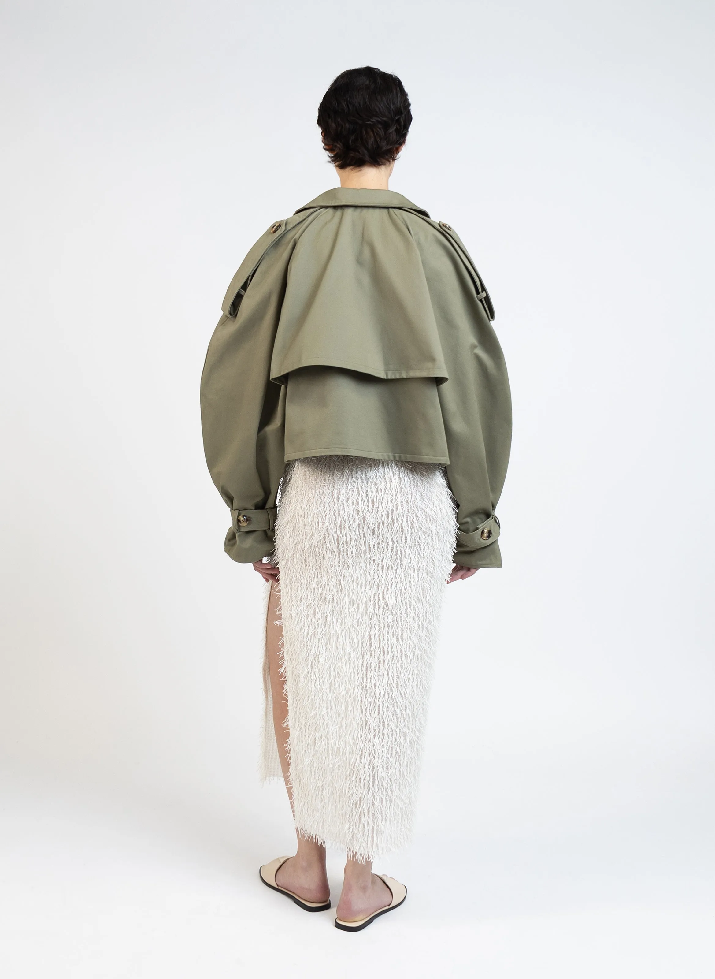 Cropped Trench Coat/Khaki