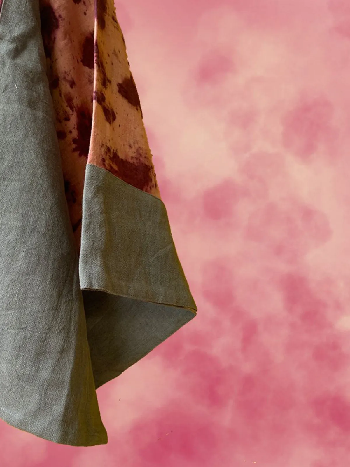 Ecoprinted Handwoven Breezy Jacket Pink & Grey