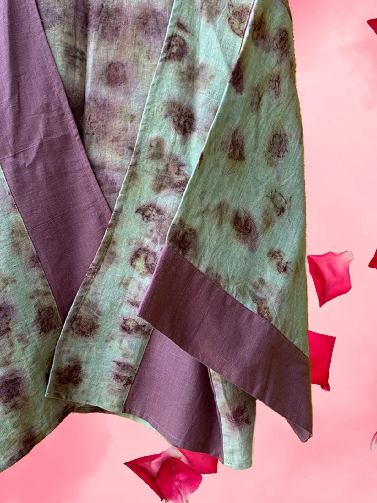 Ecoprinted Handwoven Breezy Jacket Purple