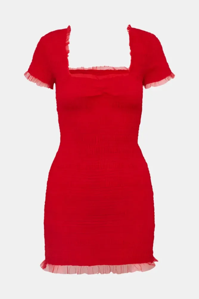 Esca Dress in Crimson Red