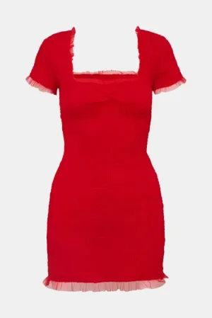Esca Dress in Crimson Red
