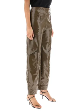 faux leather cargo pants