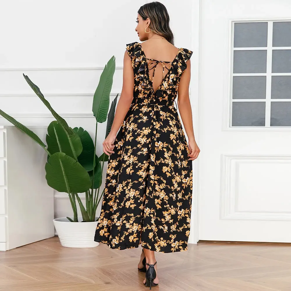 Floral Ruffle Maxi Dress