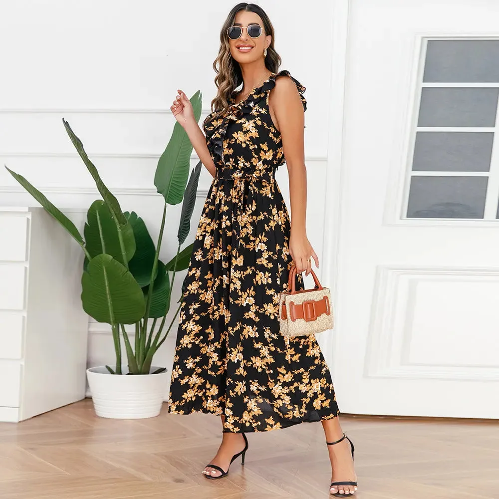 Floral Ruffle Maxi Dress