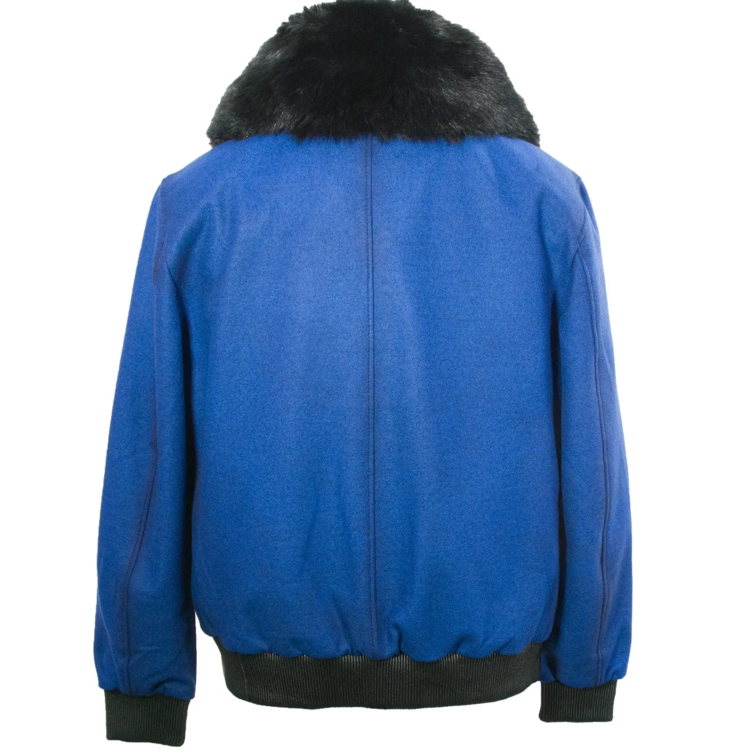 Fur Collar Wool Bomber Coat