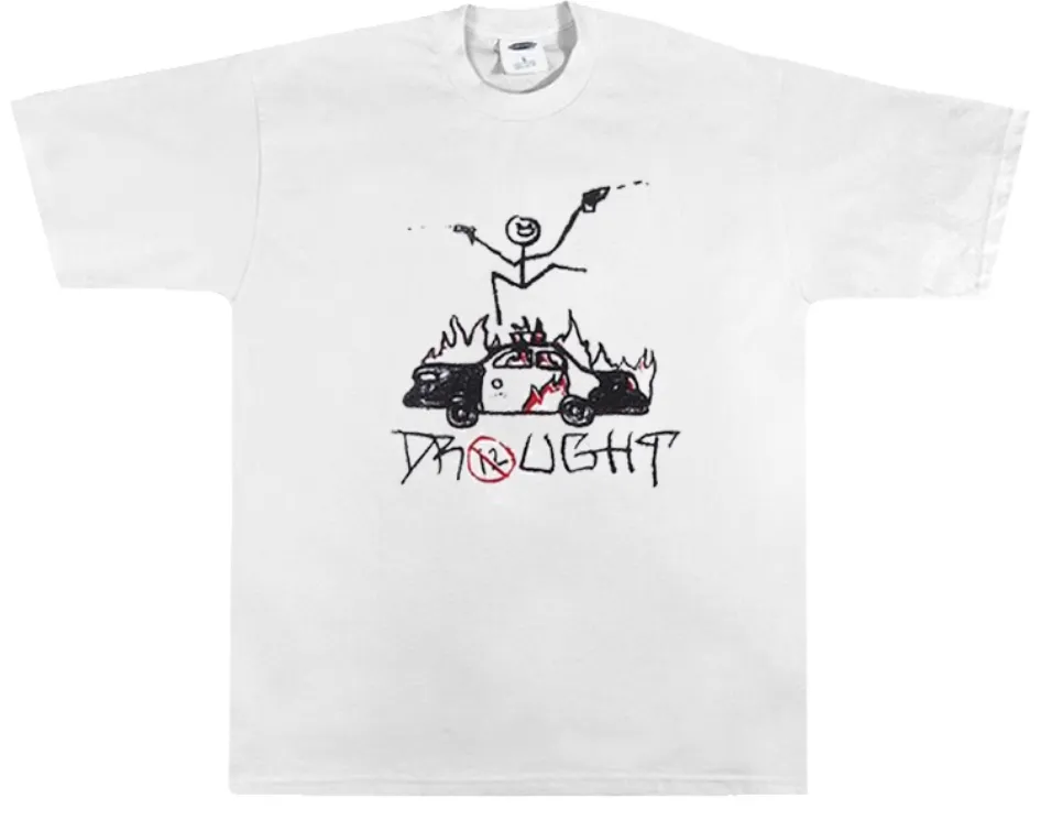 GRAFFITI POLICE CAR STICK DRUGHT GRAPHIC HIP HOP T SHIRT