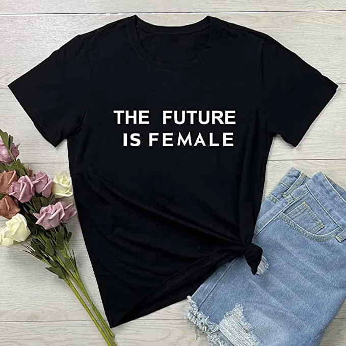 Graphic Tee - #071G7CBF2-B  The Future is Female -Tee Shirt -  Black