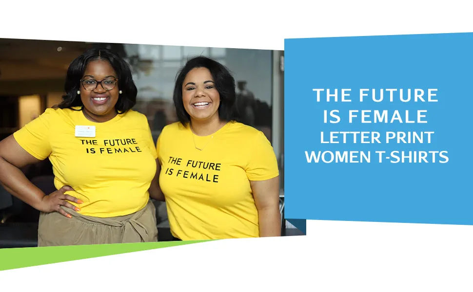 Graphic Tee - #071G7CBF2-Y  The Future is Female - Yellow