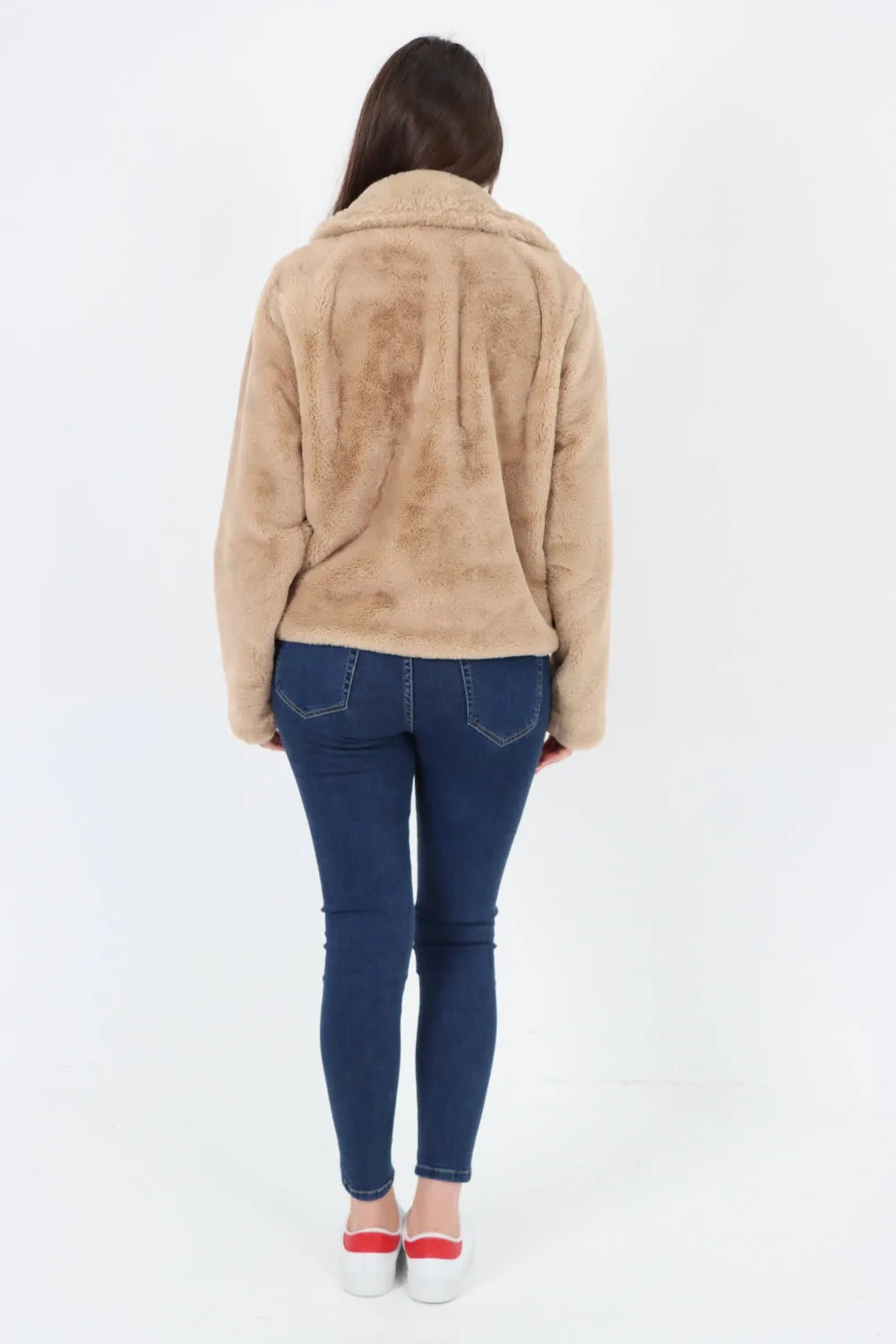 Italian Luxury Faux Fur Longsleeve Short Coat
