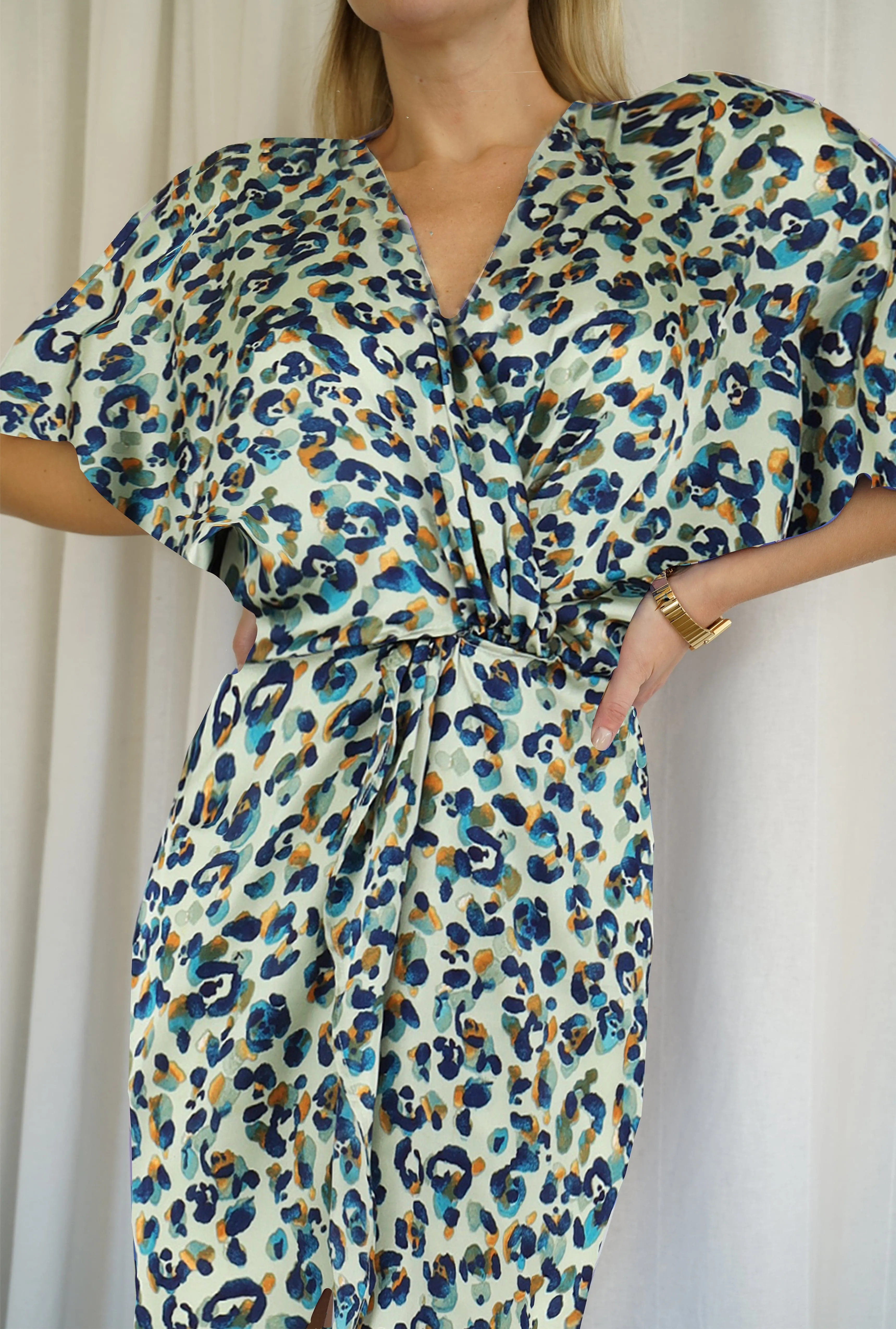 Joey Maxi Dress - Sage Leopard