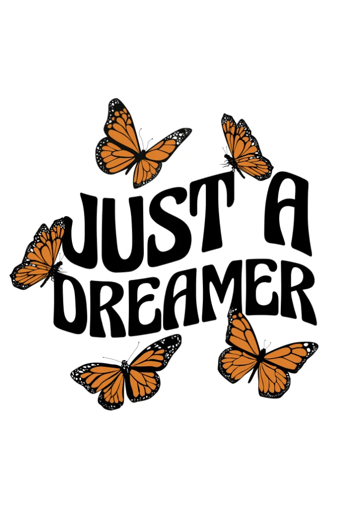 Just A Dreamer Butterflies Printed Scoop Neck T-shirt for women