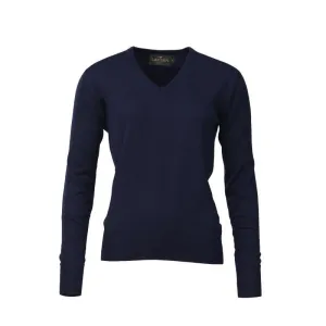Laksen Essex V-Neck Merino Ladies Jumper - Navy