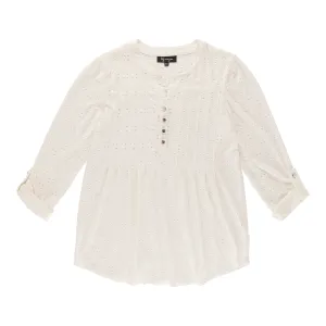 lily morgan Women's Roll Tab Pintuck Top