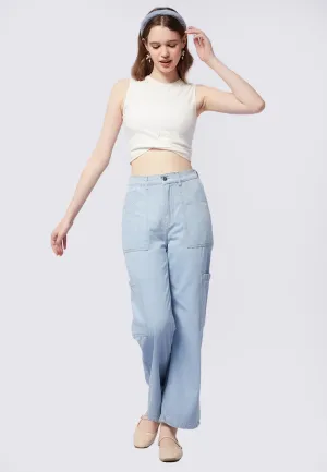 Loose Cargo Denim Pants