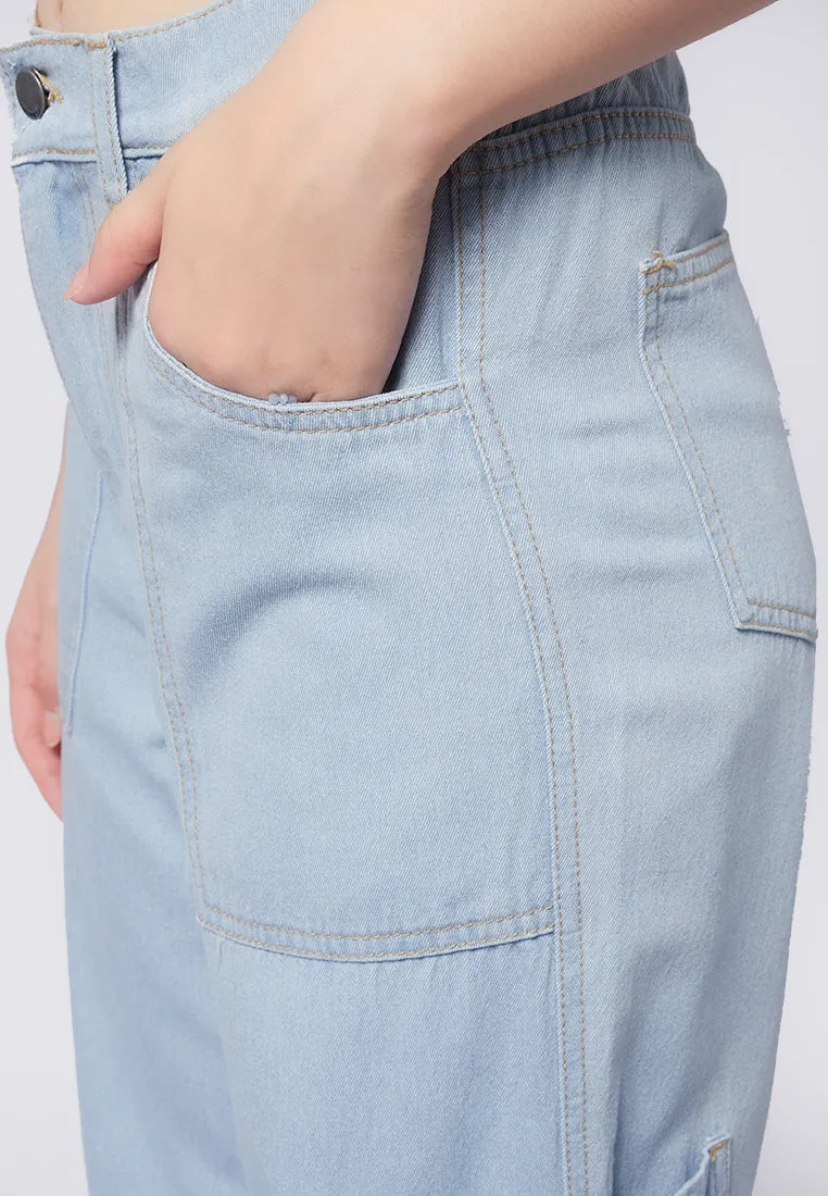Loose Cargo Denim Pants
