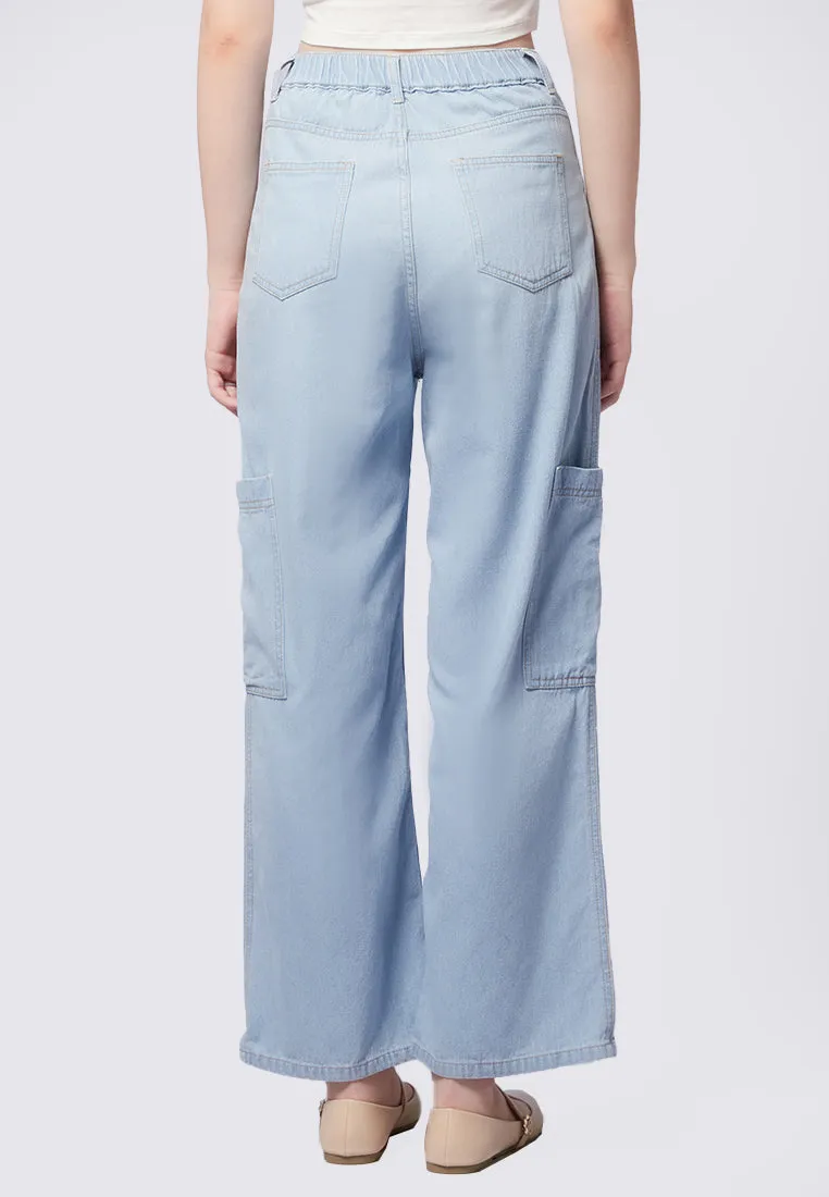 Loose Cargo Denim Pants