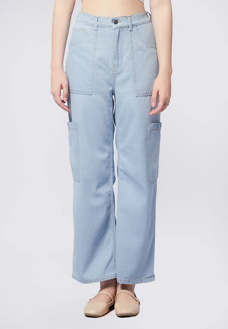 Loose Cargo Denim Pants