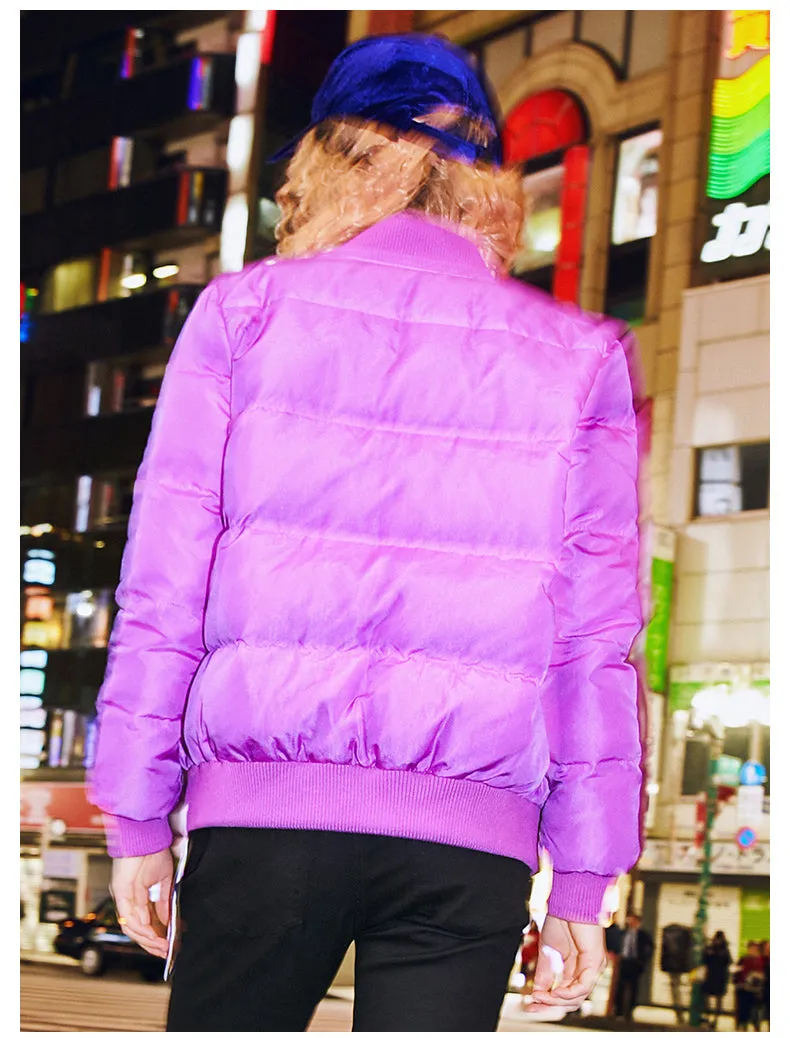 MAXMARTIN LILAC PADDED JACKET WITH PATCH WORK DESIGN M82208R74