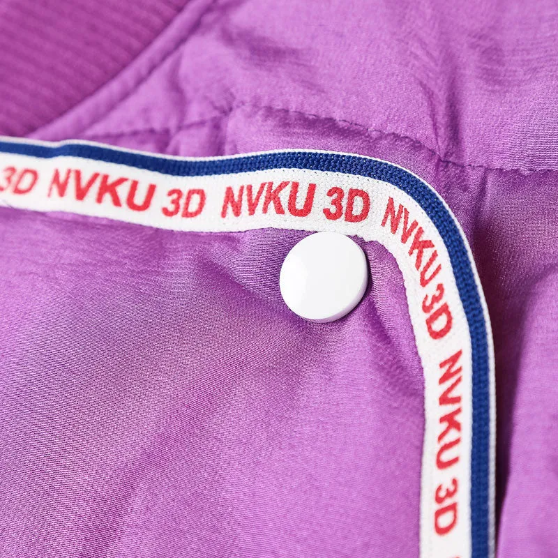 MAXMARTIN LILAC PADDED JACKET WITH PATCH WORK DESIGN M82208R74