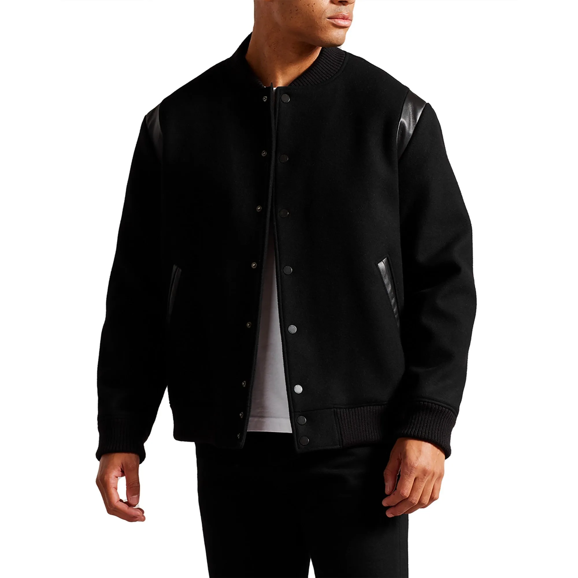 Men Mmo-Dacre-Varsity Bomber - Black