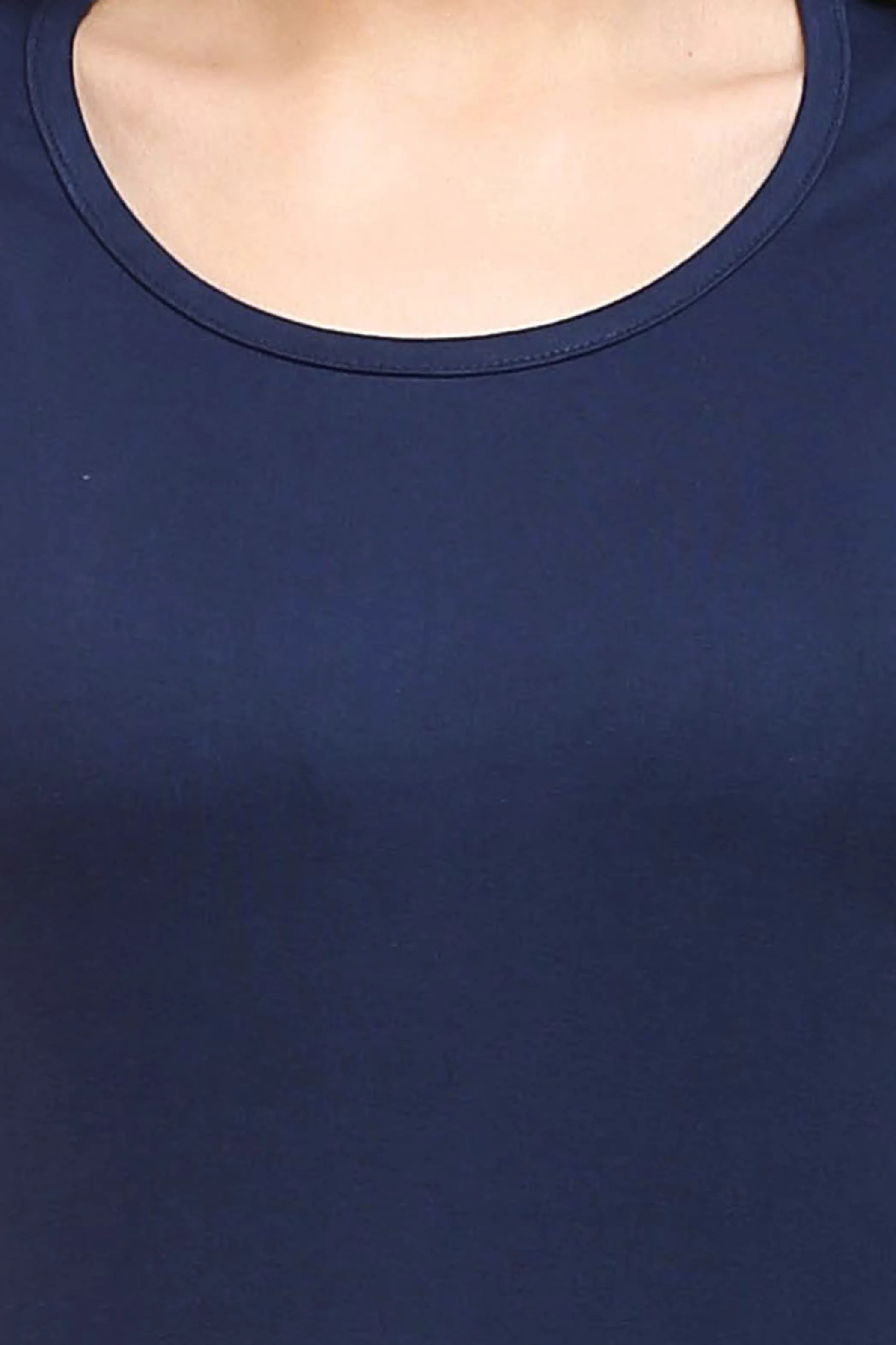 Navy Blue Scoop Neck T-shirt for women