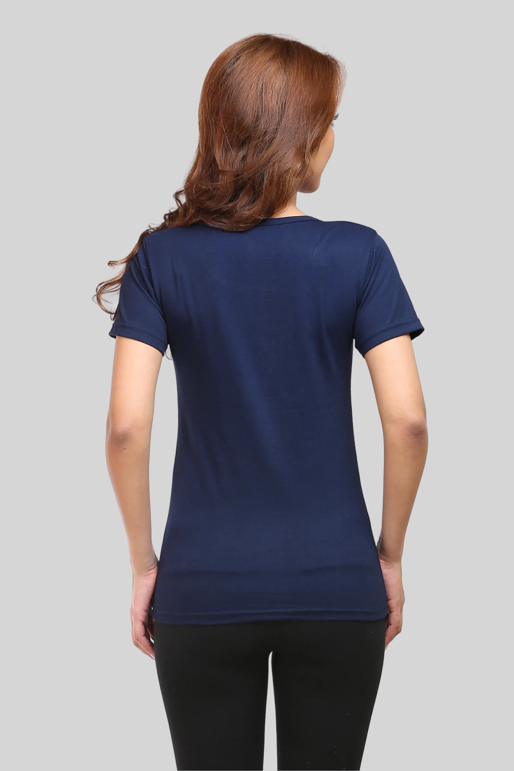 Navy Blue Scoop Neck T-shirt for women