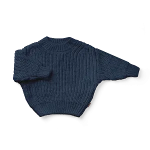 Organic Cotton Kids Chunky Knit Sweater - Winter Storm