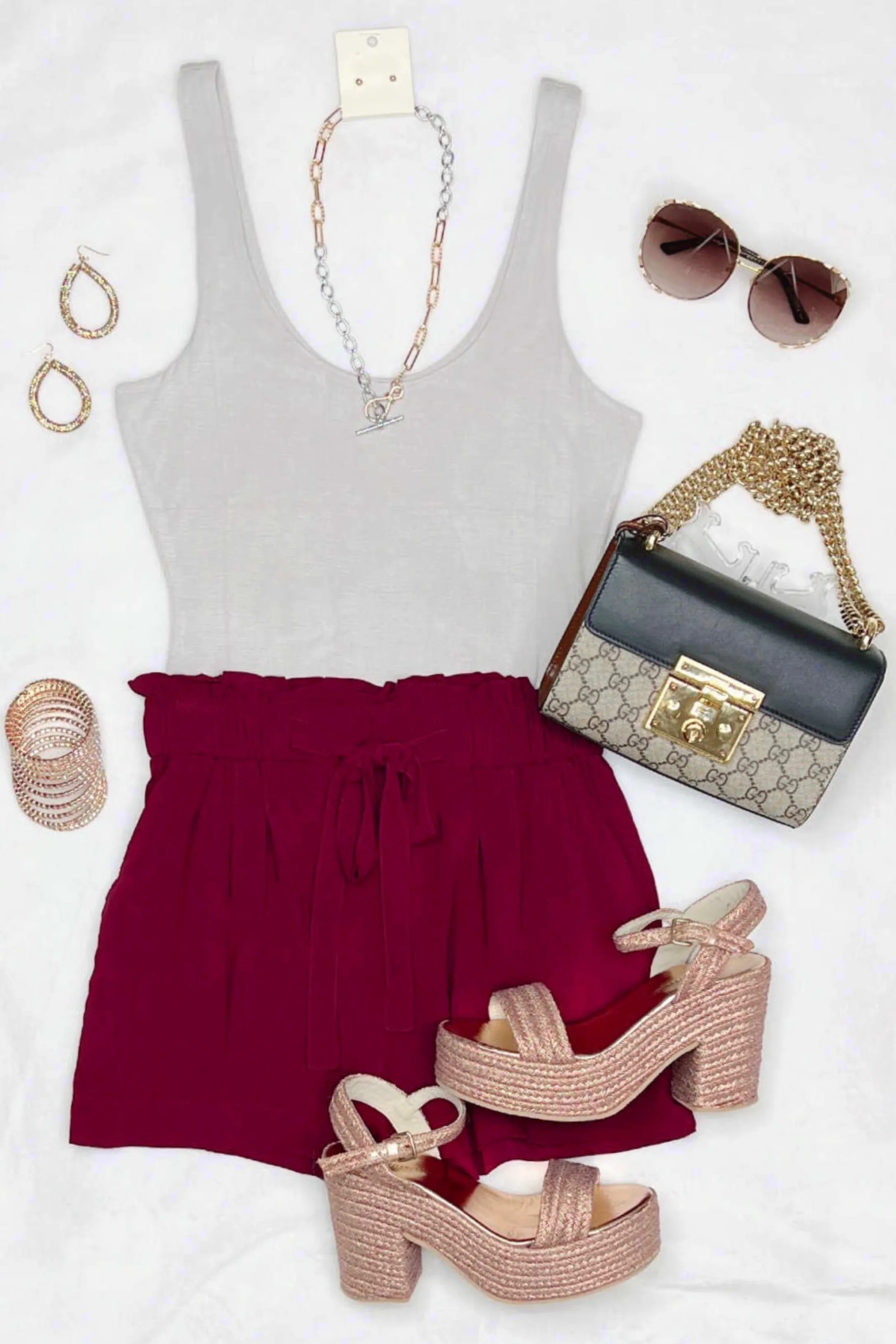 Penny For Your Thoughts Shorts - Burgundy
