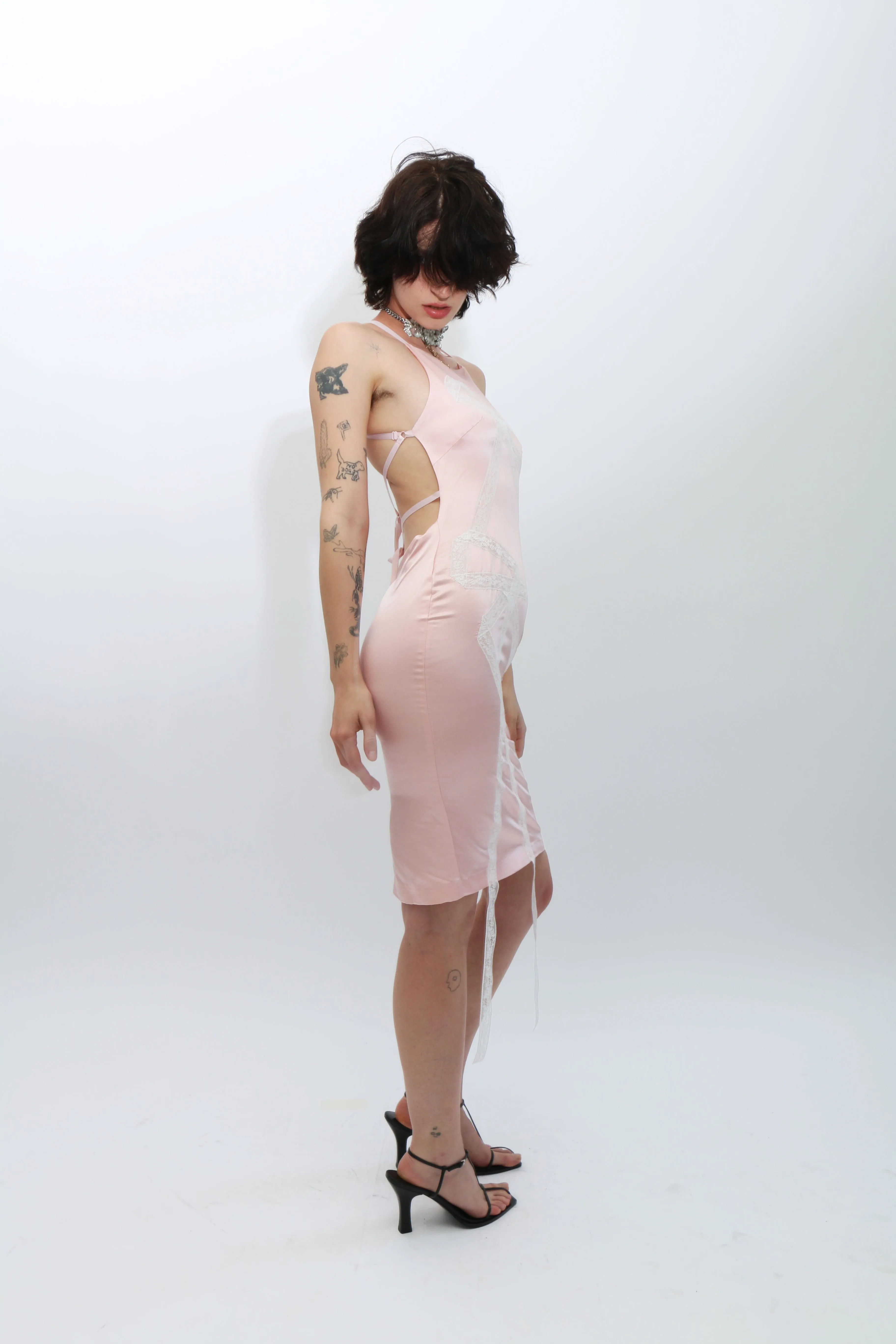 Pink Lace Bow Dress