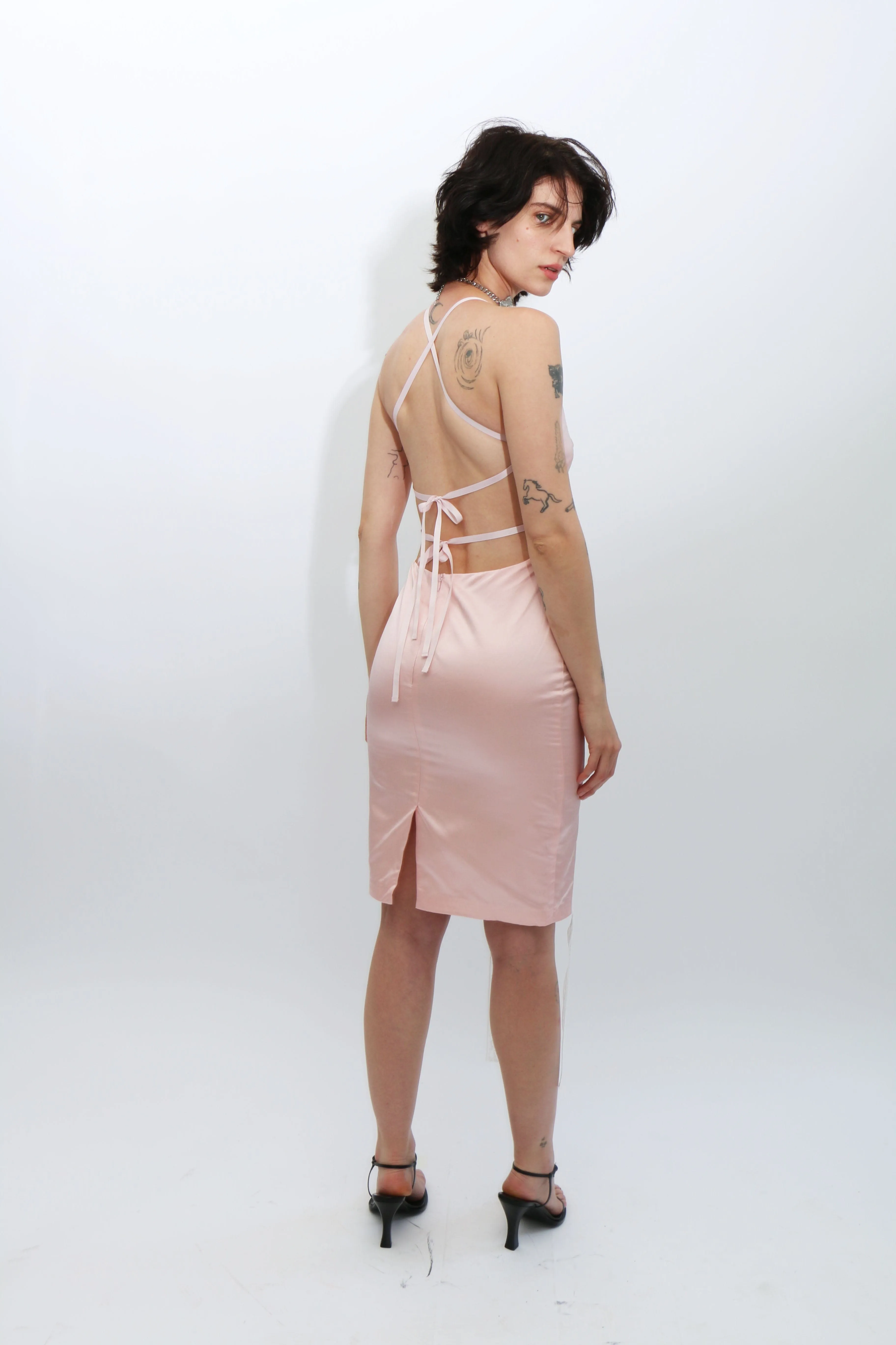 Pink Lace Bow Dress