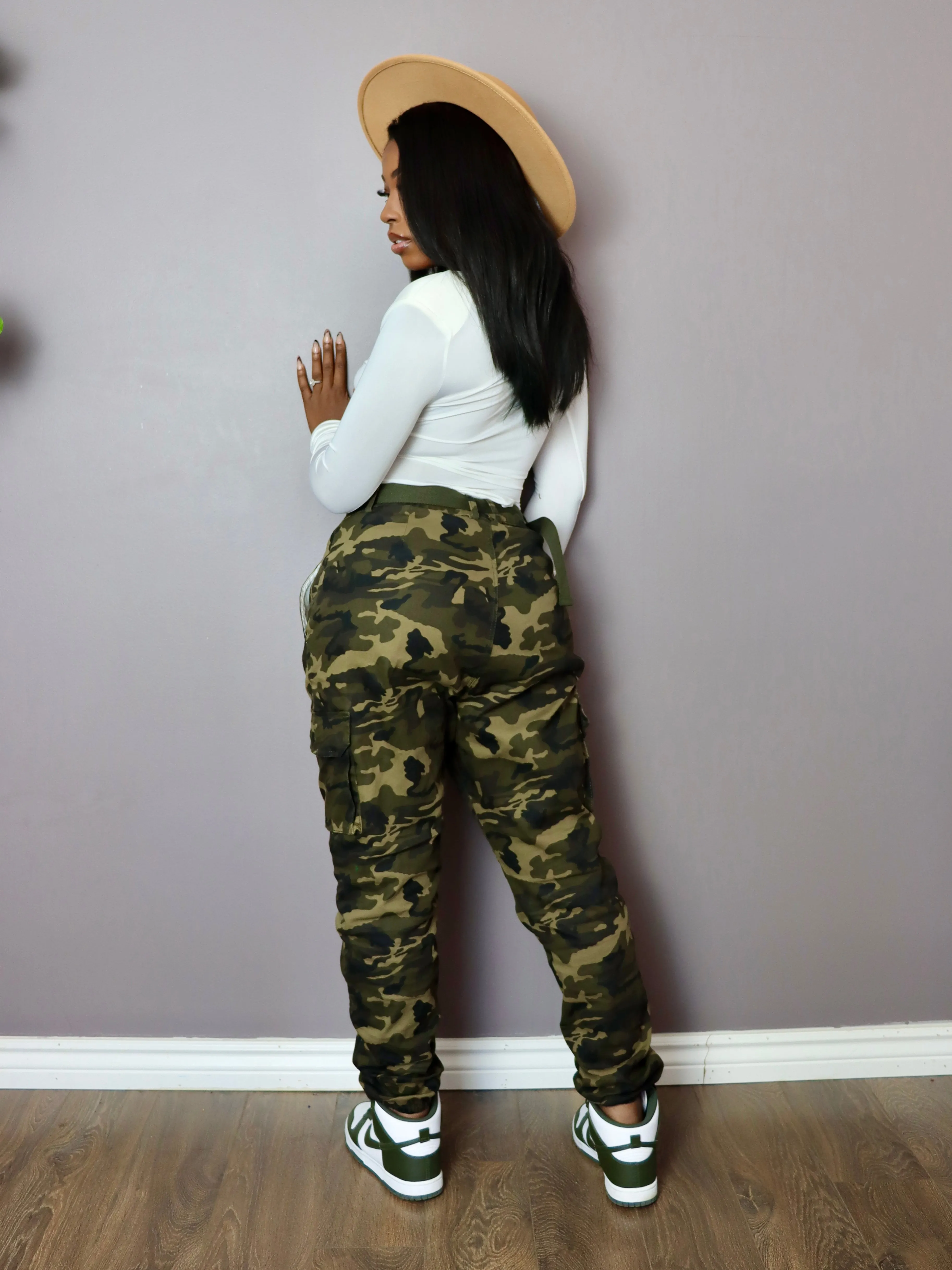 Plus Size High Waist CAMO Jogger Pants