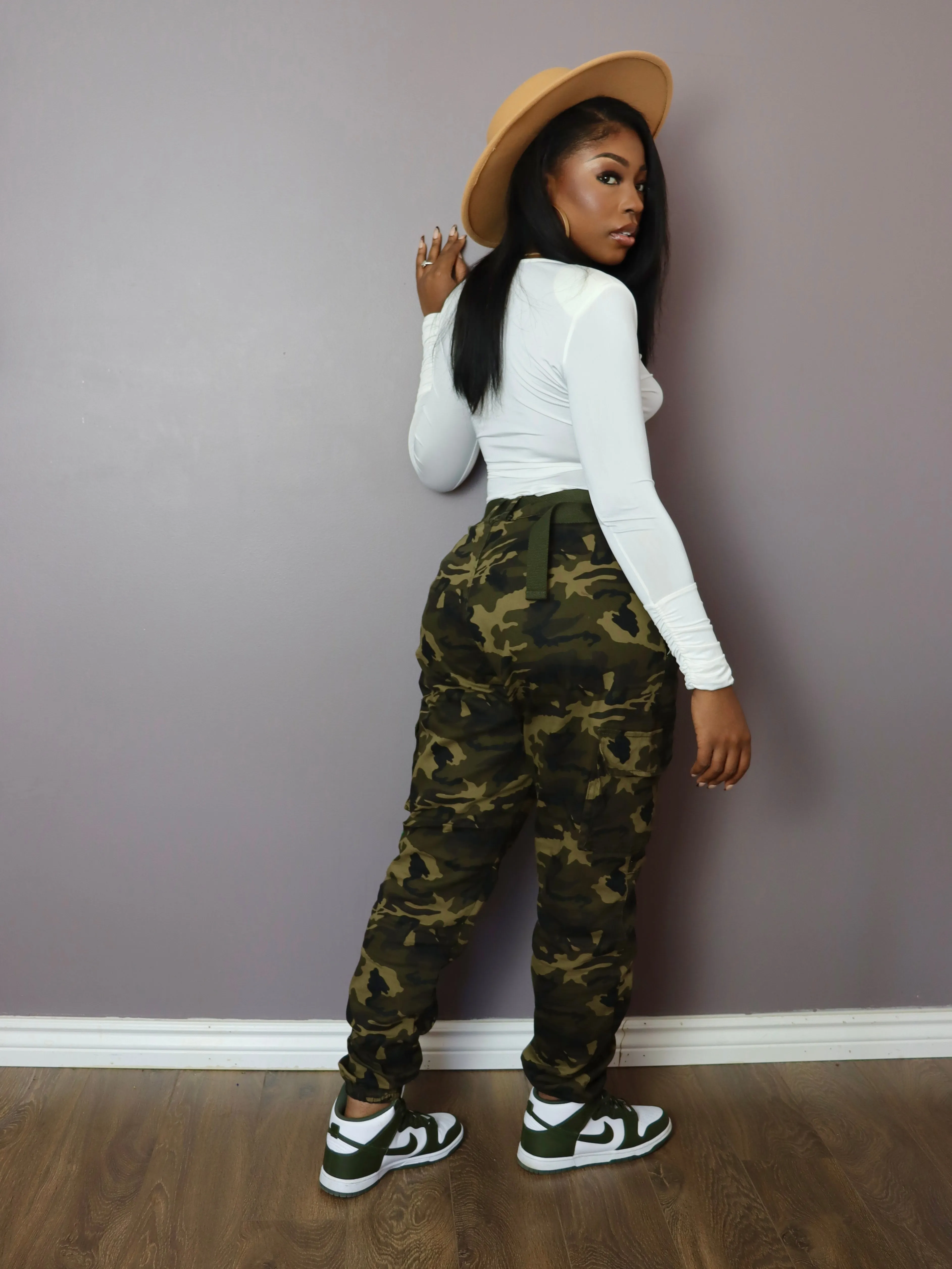 Plus Size High Waist CAMO Jogger Pants