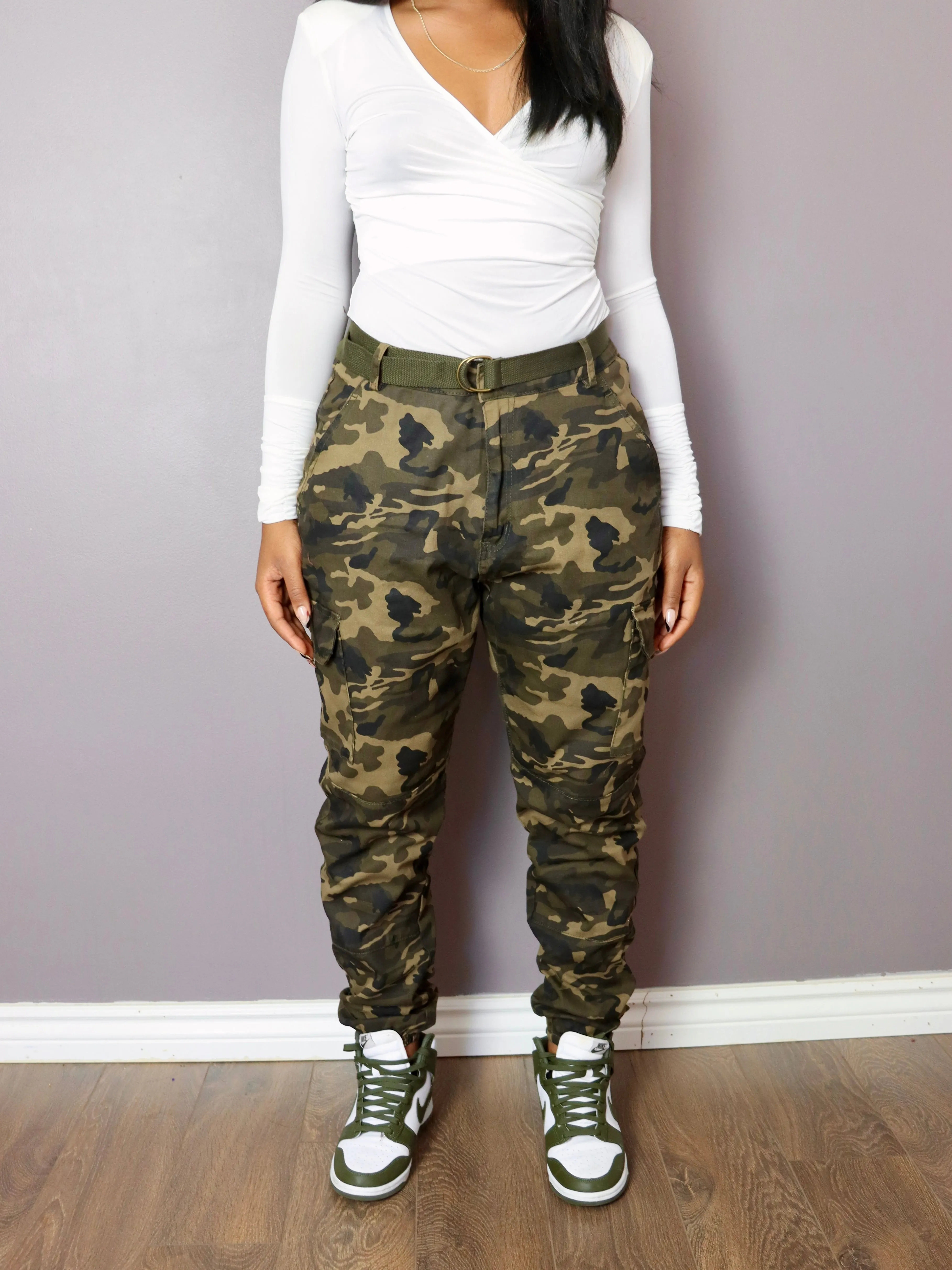 Plus Size High Waist CAMO Jogger Pants