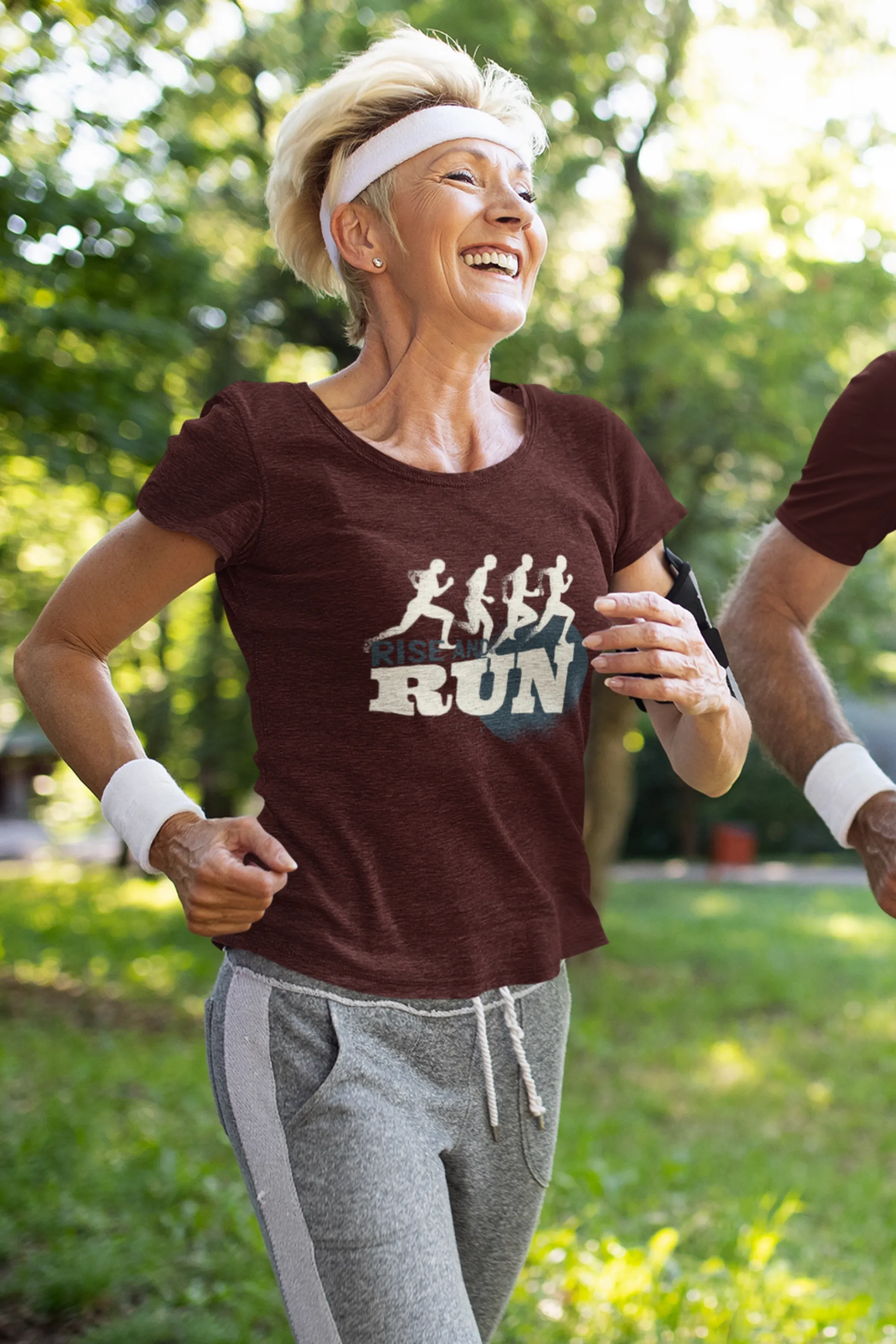 Rise And Run Printed Scoop Neck T-shirt for women