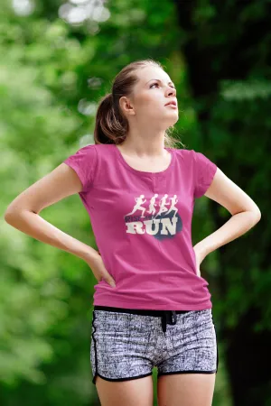 Rise And Run Printed Scoop Neck T-shirt for women