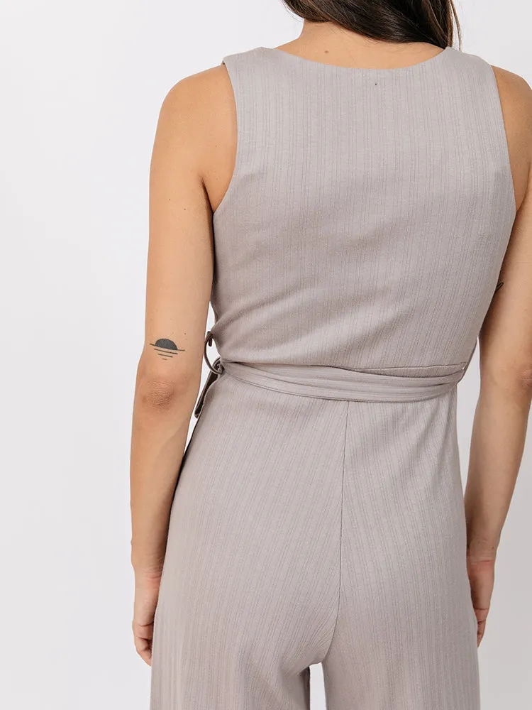 Rita Jumpsuit - Slate Rib Knit
