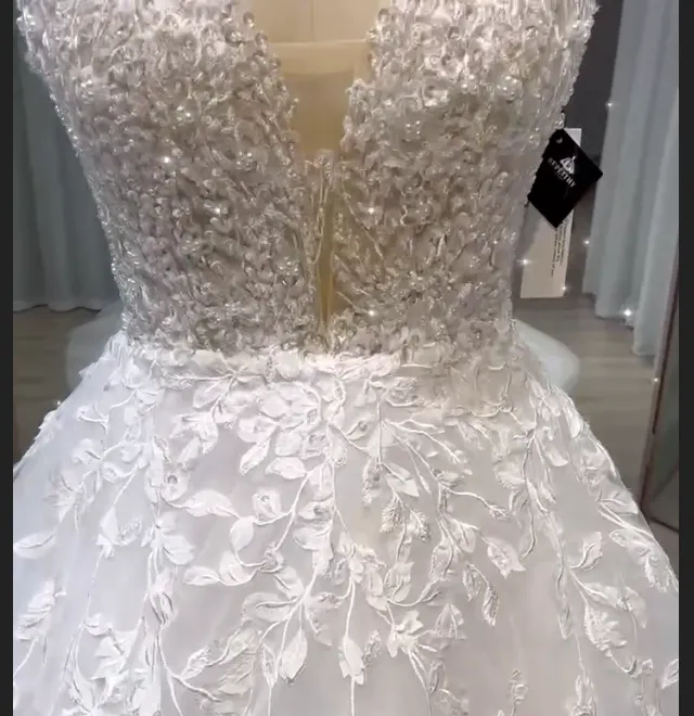 Romantic Lace Tulle Boho Sleeveless A Line Wedding Dresses Bridal Gown
