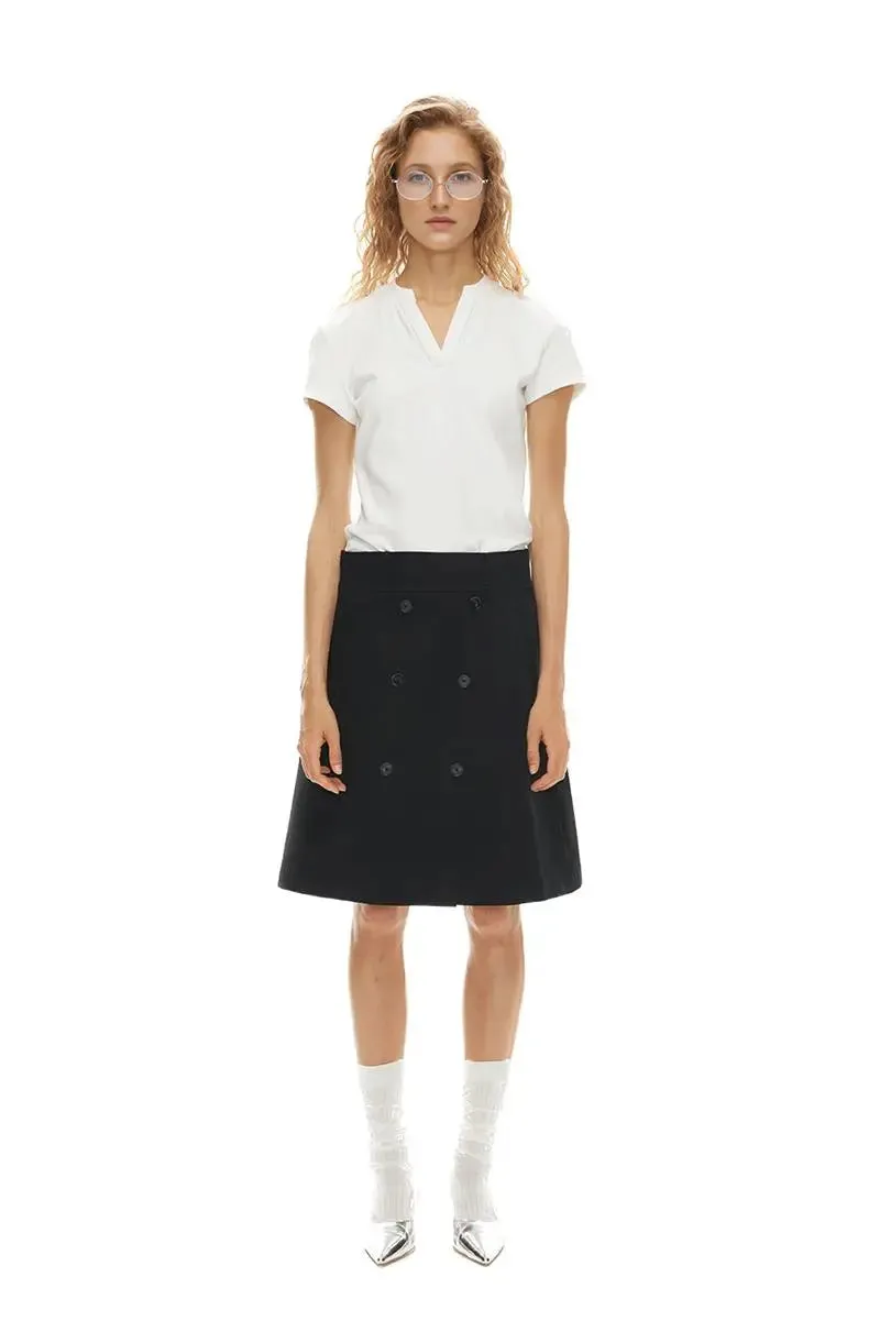 Short Sleeve V-neck Silk Polo Shirt