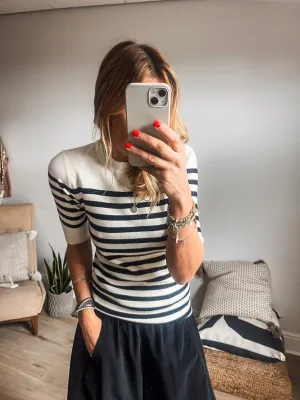 Soaked In Luxury Spina Striped Tee