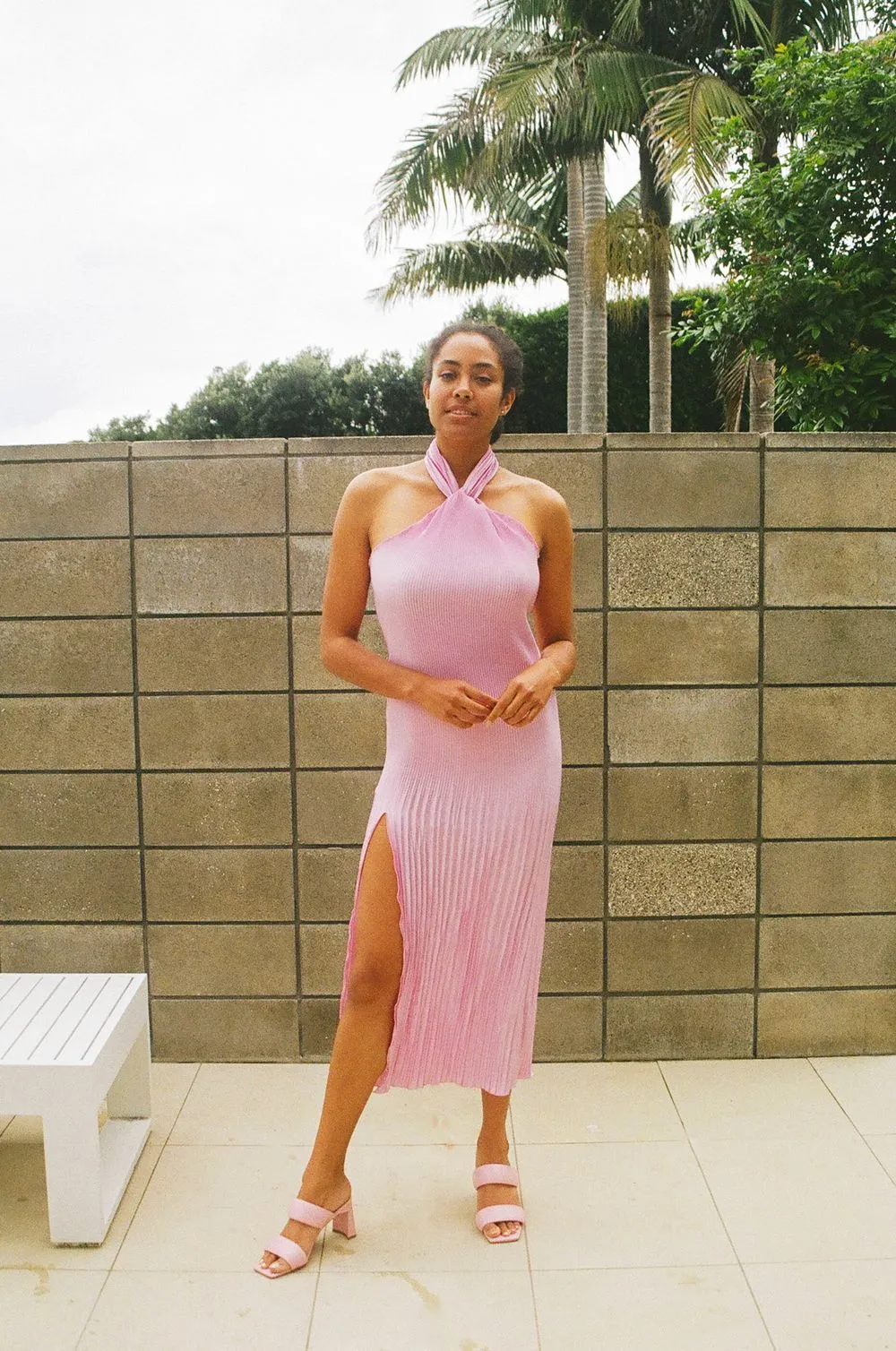 Soirée Halter Gown Ice pink
