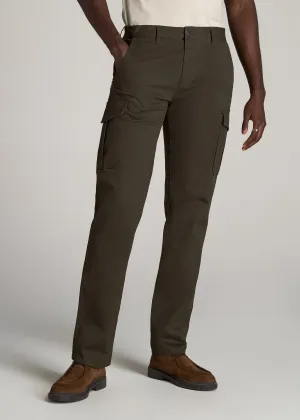 Stretch Twill SLIM-FIT Cargo Pants for Tall Men in Camo Green