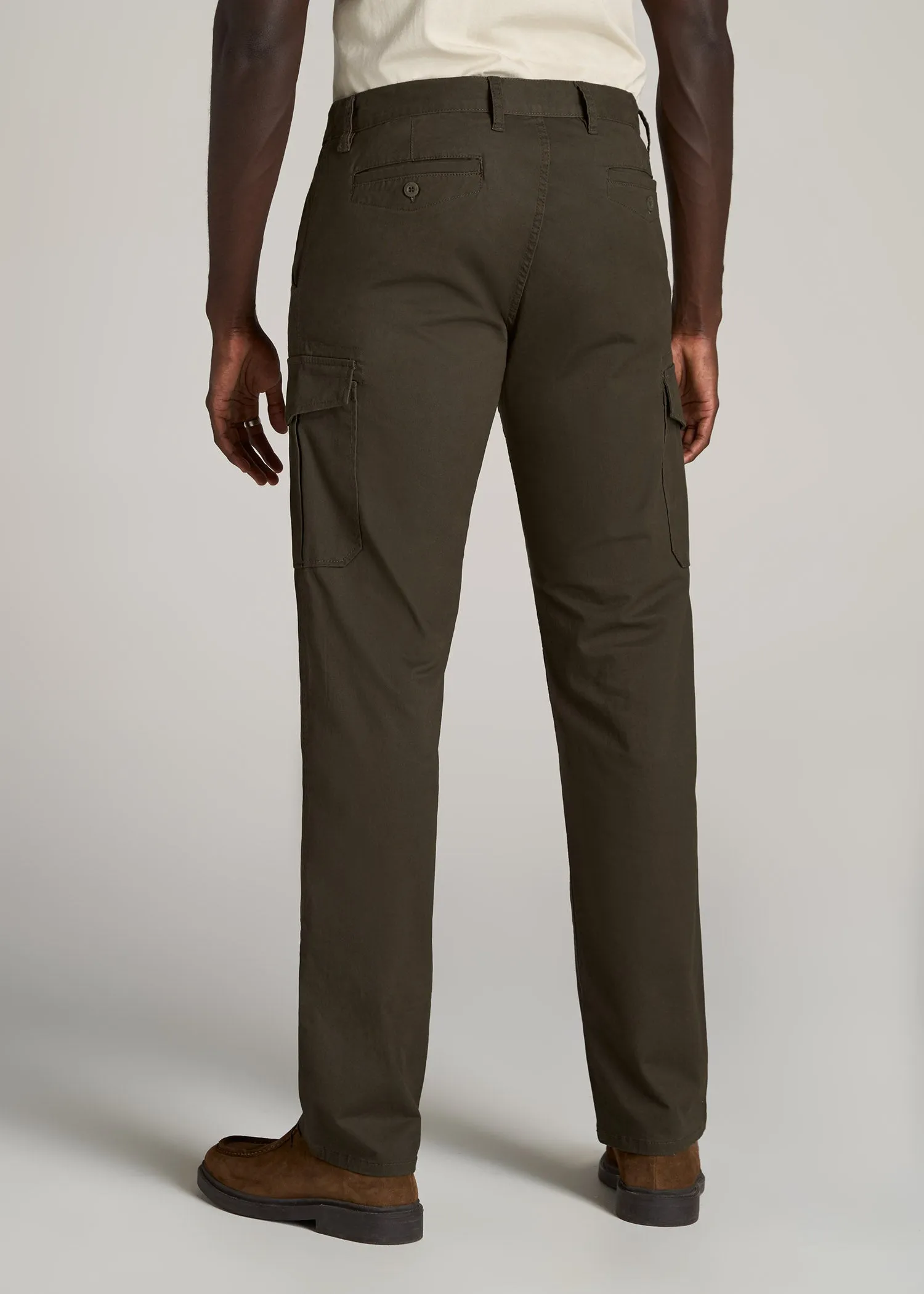 Stretch Twill SLIM-FIT Cargo Pants for Tall Men in Camo Green